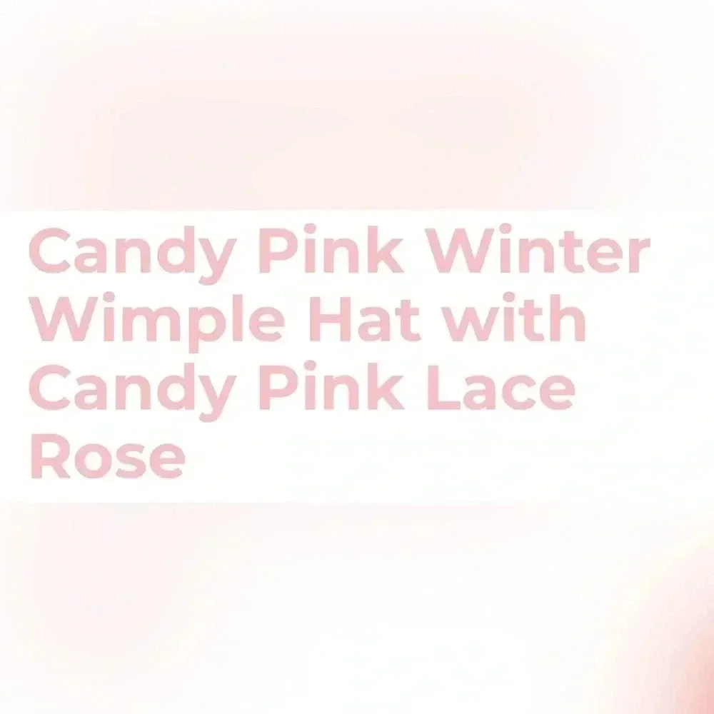 jamie rae hats | Candy Pink Winter Wimple Hat Candy Pink Lace Rose. Size: 3/6M
